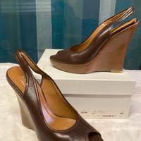 Sandali RAMIREZ a zeppa alta, pelle marrone tg.40