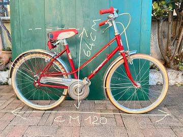 Bicicletta   D’epoca rossa da bambina da col