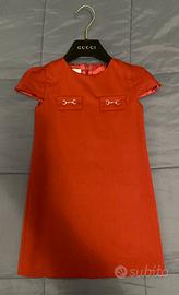Abito GUCCI bambina col. rosso pompeiano taglia 4y