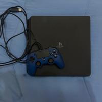 PS4 Slim 500GB + controller originale blu + cavi