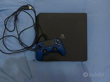 PS4 Slim 500GB + controller originale blu + cavi