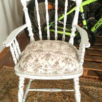 sedia shabby chic vintage in legno  decorata 