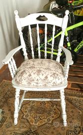 sedia shabby chic vintage in legno  decorata 