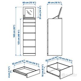 Cassettiera Malm Ikea 