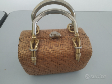 Rara borsa Rodo originale vintage anni '50 vimini