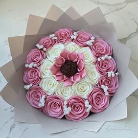 Mazzo di 20 rosw bianche e rosa