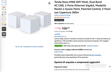 wifi router access point TENDA set da tre +1