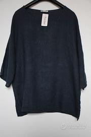 Camicia nuova in lino blu donna