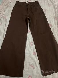 Jeans a gamba ampia marroni