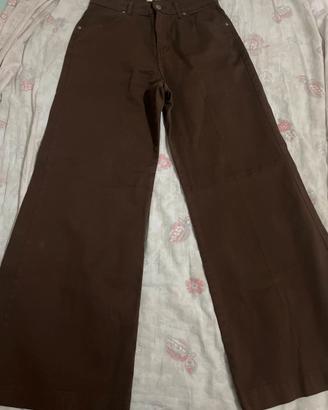 Jeans a gamba ampia marroni