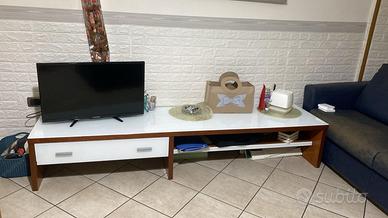 Mobil tv legno e vetro bianco