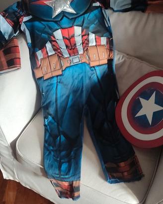 costume vestito carnevale capitan america bimbo