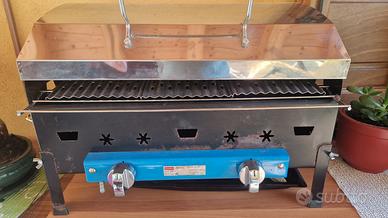 bistecchiera a gas con pietre vulcaniche