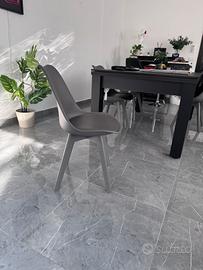Sedie grigio opaco x4