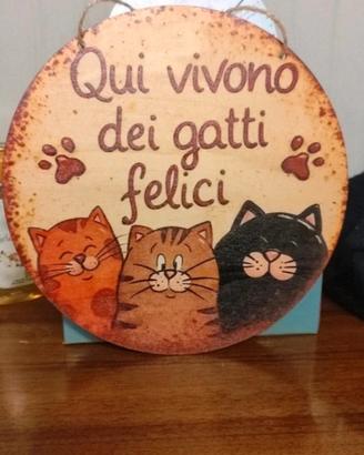 Decorazione in legno 20x20 cm simpatica
frase"Qui 