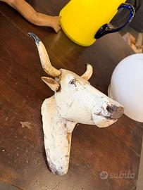 Testa di vacca in legno D’epoca pubblicitaria