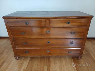 Comò Antico a 4 Cassetti con Piano in Vetro – PD