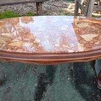 Tavolino da Salotto Ovale in Marmo Pregiato 