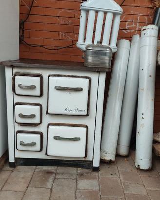 Stufa Economica a legna vintage con scambiatore