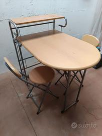 Set Penisola Cucina + 2 Sgabelli