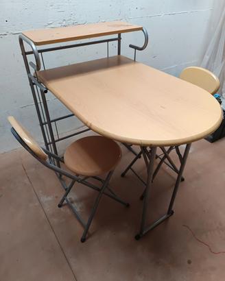 Set Penisola Cucina + 2 Sgabelli