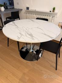 Tavolo rotondo effetto marmo 120