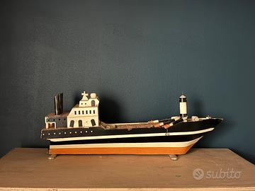 Grande Nave Modellino Vintage in Legno