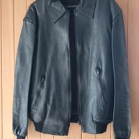 Bomber nero in ecopelle con imbottitura