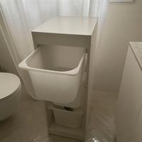 Mobile Salvaspazio Bianco 3 Cassetti/Vasche