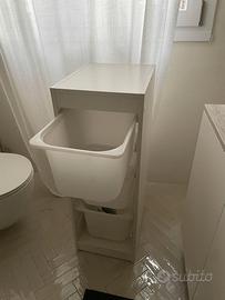 Mobile Salvaspazio Bianco 3 Cassetti/Vasche