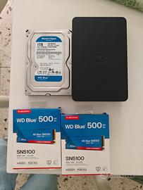 Lotto 2 nvme sigillati 512gb - due hard disk 1tb
