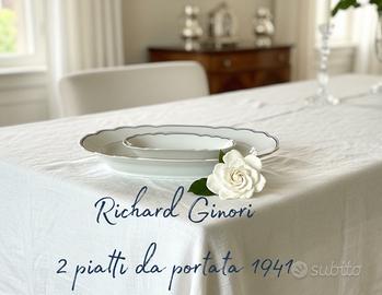 2 piatti portata Ginori 1941 • Oro e Blu Cobalto