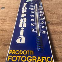 Insegna termometro smaltata Ferrania tabella
