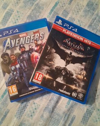 2 videogiochi: avengers, batman arkham knight. PS4