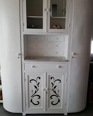 Credenza d' epoca anni 30/40 con marmo vero e ante