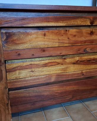 Cassettiera, porta tv teak massiccio