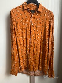 Camicia Zara Uomo Fit Senape a Fiori