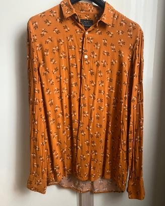 Camicia Zara Uomo Fit Senape a Fiori