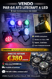 9 PAR 64 AT3 Litecraft a LED, DMX