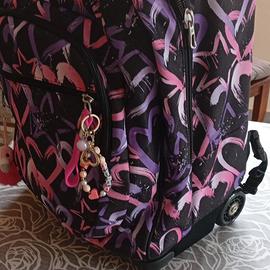 zaino seven trolley da bambina con cuori rosa