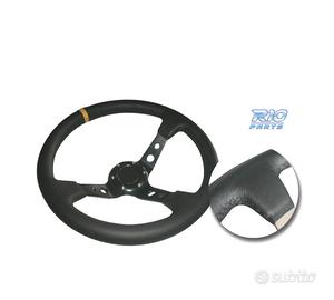 VOLANTE INVERTITO IN ECOPELLE NERA CON BRACCI NERI