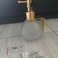 DISPENSER IN VETRO SATINATO,ORO ED ARGENTO, NUOVI