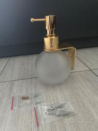 DISPENSER IN VETRO SATINATO,ORO ED ARGENTO, NUOVI