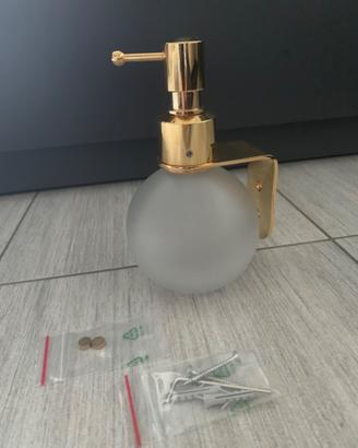 DISPENSER IN VETRO SATINATO,ORO ED ARGENTO, NUOVI