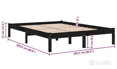 Giroletto Nero in Legno Massello di Pino 200x200