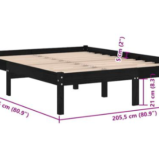 Giroletto Nero in Legno Massello di Pino 200x200