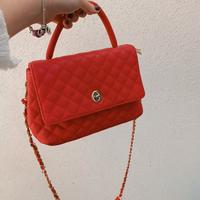 Borsa in pelle trapuntata rossa👜