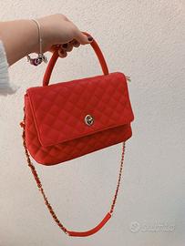 Borsa in pelle trapuntata rossa👜