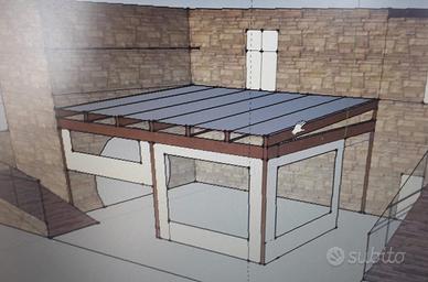 struttura in alluminio con vetrata fume