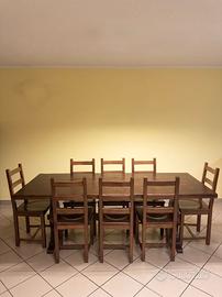 Tavolo Fratino in Legno Massello + 8 Sedie
